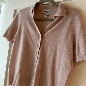 Filoro Pink Short Sleeve Cardigan 100% Cashmere
